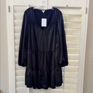 Love, Fire Black Puff Sleeve Dress